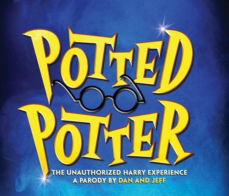 Blue background with yellow text reading: "Potted Potter"